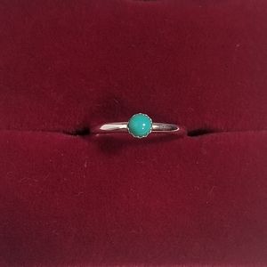 Southwestern Sterling Silver Teal Blue Turquoise Baby Ring